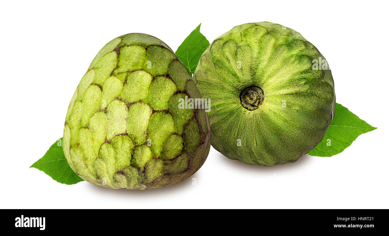 Cherimoya fruit on white background Stock Photo - Alamy
