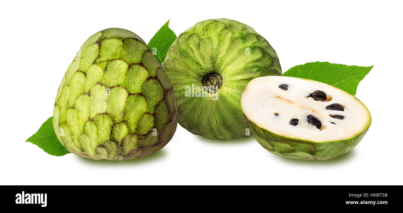 Cherimoya fruit on white background Stock Photo