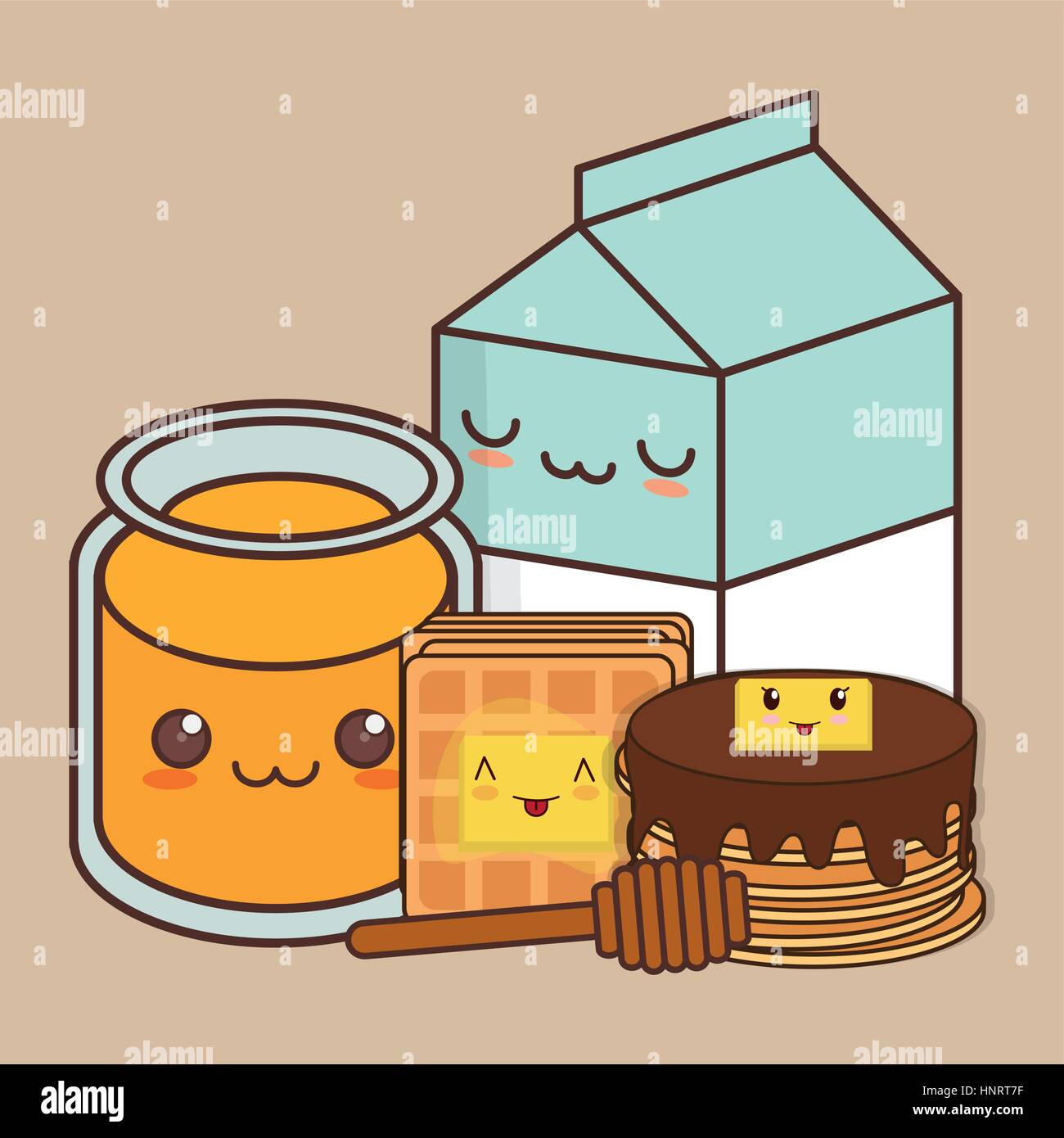 breakfast kawaii food icon image vector illustration design Stock Vector