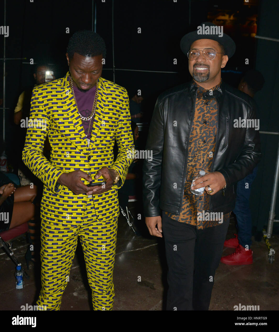 Michael Blackson and Mike Epps backstage at the Miami Festival of Laughs at  James L Knight Center in Miami, Florida. Featuring: Michael Blackson, Mike  Epps Where: Miami, Florida, United States When: 14