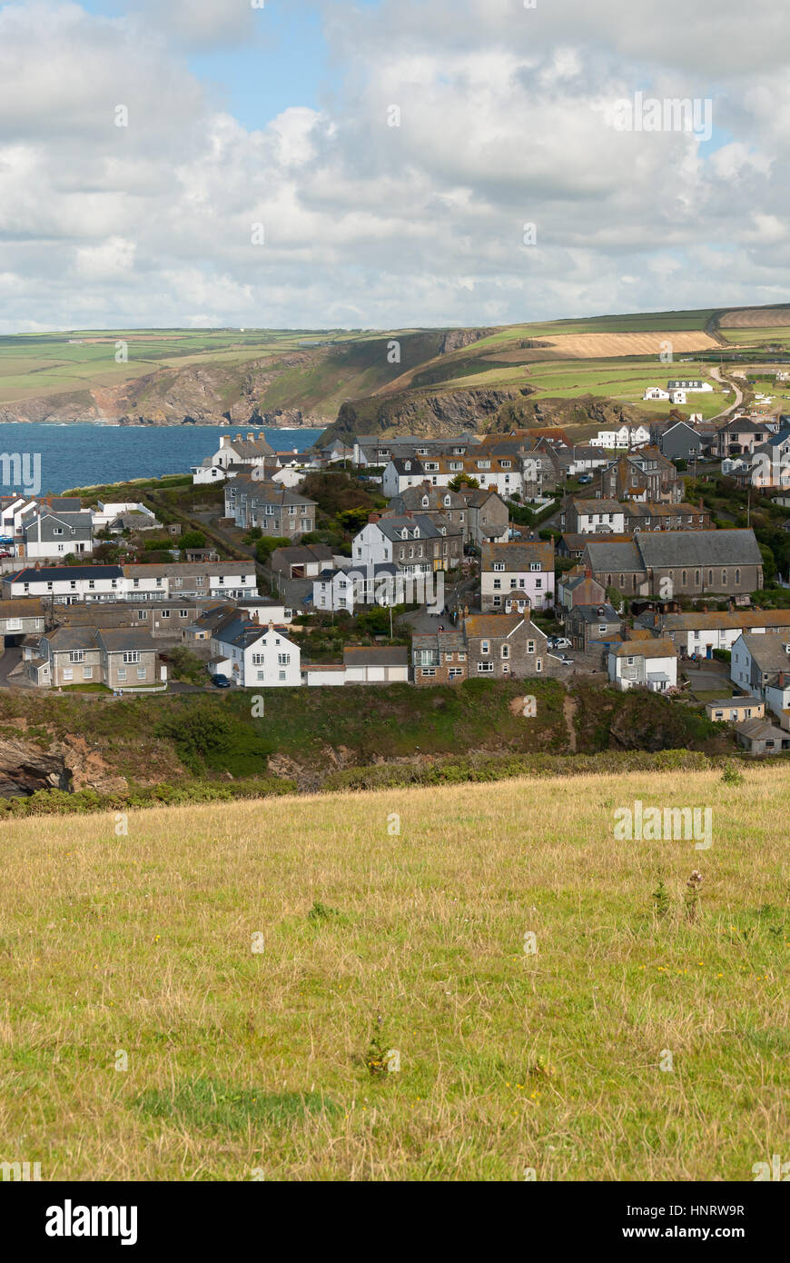 overview in Port Isaac in Cornwall Stock Photo Alamy