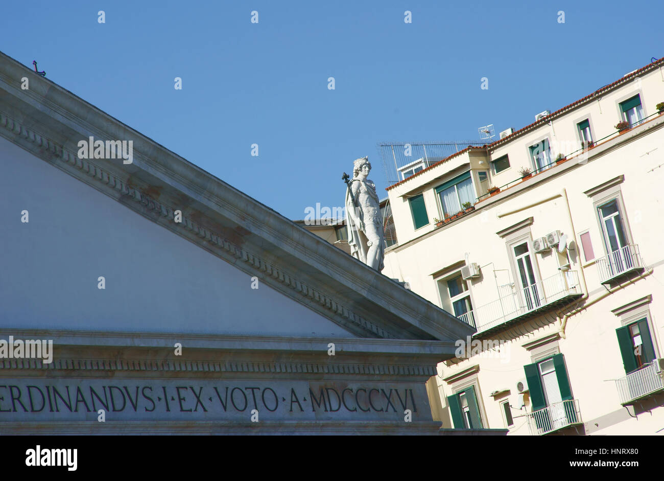 Church on San Francesco di Paola and Piazza del Plebiscito square, Naples, Italy Stock Photo