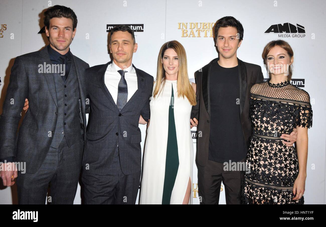 Los Angeles, CA, USA. 15th Feb, 2017. Austin Stowell, James Franco, Ashley Greene, Nat Wolff, Ahna O'Reilly at arrivals for IN DUBIOUS BATTLE Premiere, Arclight Hollywood, Los Angeles, CA February 15, 2017. Credit: Elizabeth Goodenough/Everett Collection/Alamy Live News Stock Photo