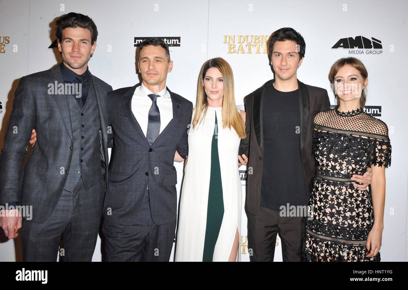 Los Angeles, CA, USA. 15th Feb, 2017. Austin Stowell, James Franco, Ashley Greene, Nat Wolff, Ahna O'Reilly at arrivals for IN DUBIOUS BATTLE Premiere, Arclight Hollywood, Los Angeles, CA February 15, 2017. Credit: Elizabeth Goodenough/Everett Collection/Alamy Live News Stock Photo
