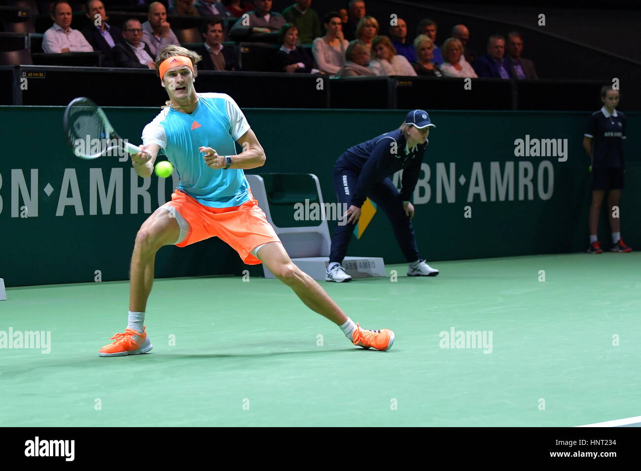 Rotterdam, The Netherlands. 15th Feb, 2017. 15-2-2017 TENNIS:ABN AMRO  WTT:ROTTERDAM ABN AMRO World Tennis Tournement ATP 500 World Tour Hardcourt  Ahoy Sportpalace, host of the WTT, promo village Alexander Zverev (GER)  Credit: