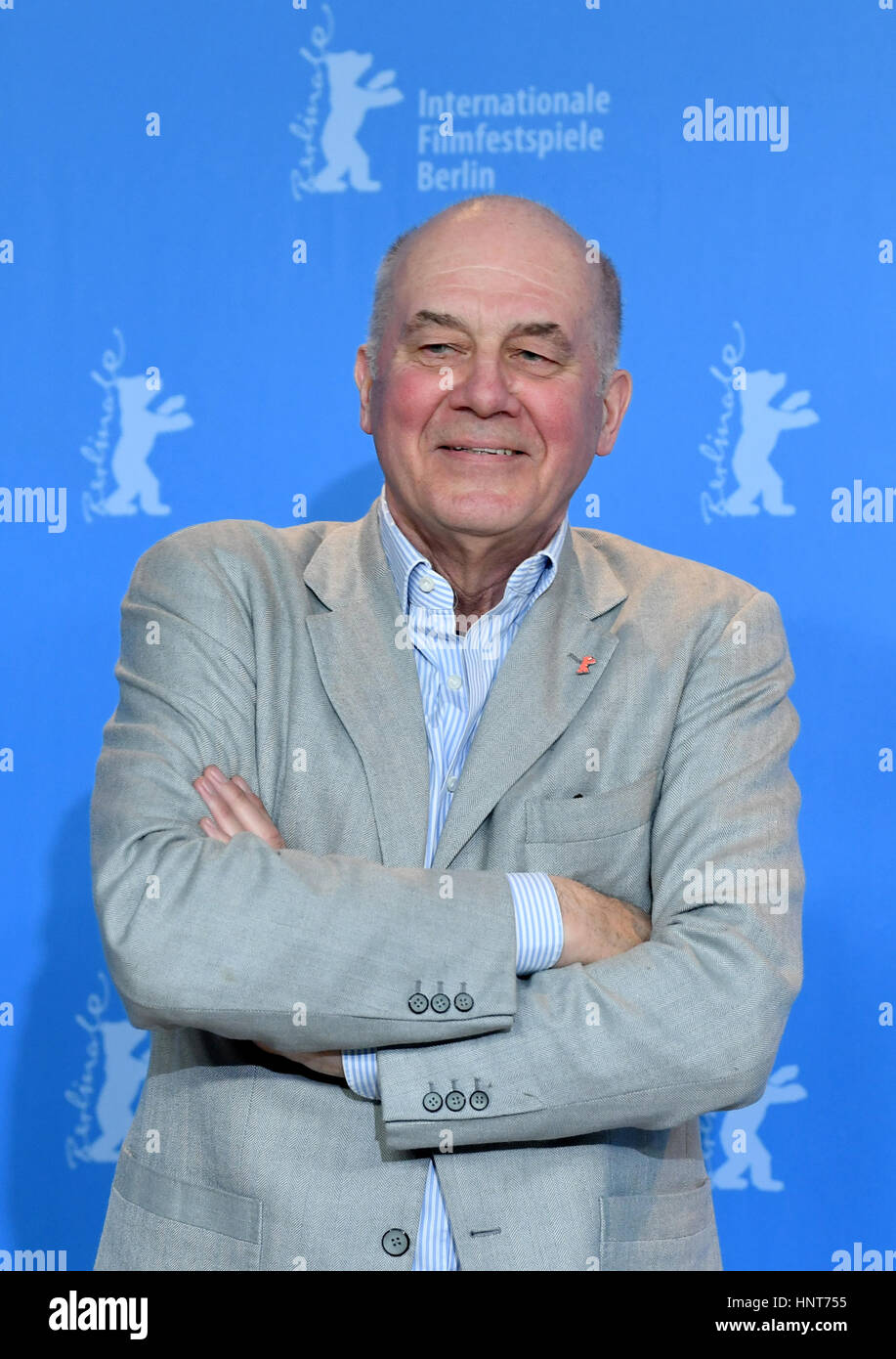 Berlin, Germany. 16th Feb, 2017. Actor Hanns Zischler, photographed during a photo call for the movie 'Masaryk' ('A Prominent Patient') at the 67th Berlinale Film Festival in Berlin, Germany, 16 February 2017. The film will be shown as part of the Berlinale Special Series. Photo: Jens Kalaene/dpa/Alamy Live News Stock Photo