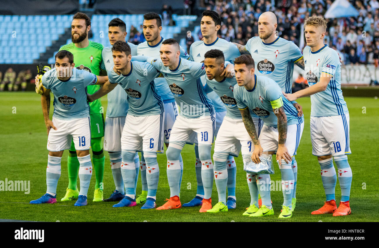 Vigo Spain 16th Feb 17 Celta Vigo Team Group Line Up During The Football Match Of First Leg Of Round Of 32 Of Uefa Europe League 16 17 Between Rc Celta De Vigo And Vigo Spain 16th Feb 17 Celta Vigo Team Group Line Up During The Football Match Of First Leg Of Round Of 32 Of Uefa Europe League 16 17 Between Rc Celta De Vigo And