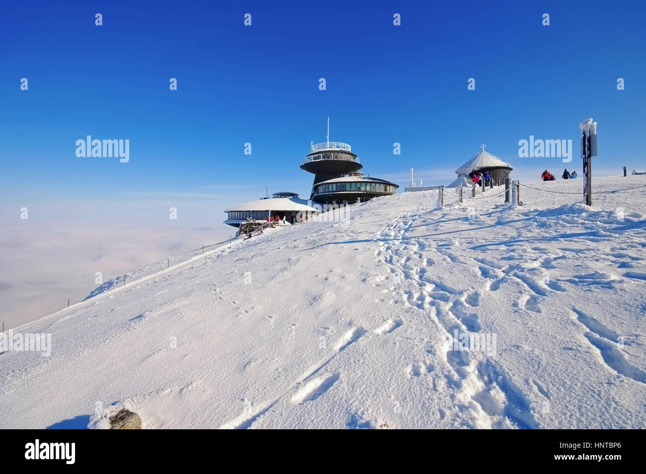 Schneekoppe im Winter - mountain Sniezka in winter, Giant  Mountains Stock Photo
