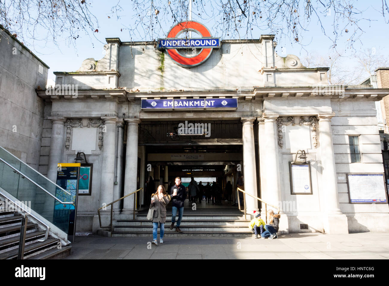 Embankment Underground Station, London, UK Stock Photo