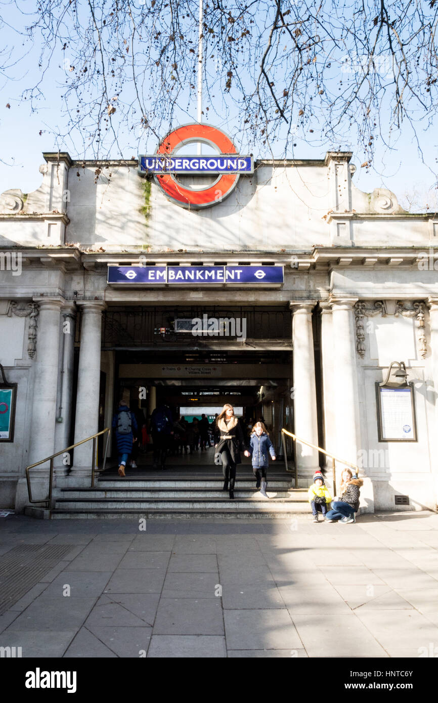 Embankment Underground Station, London, UK Stock Photo