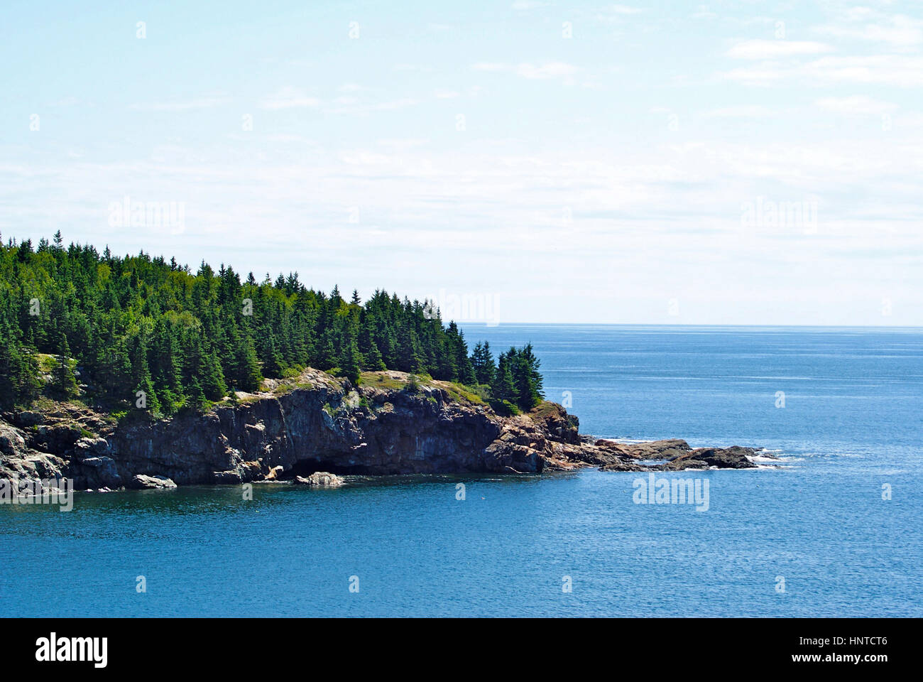 Rocky Maine Coastline in Acadia National Park Stock Photo
