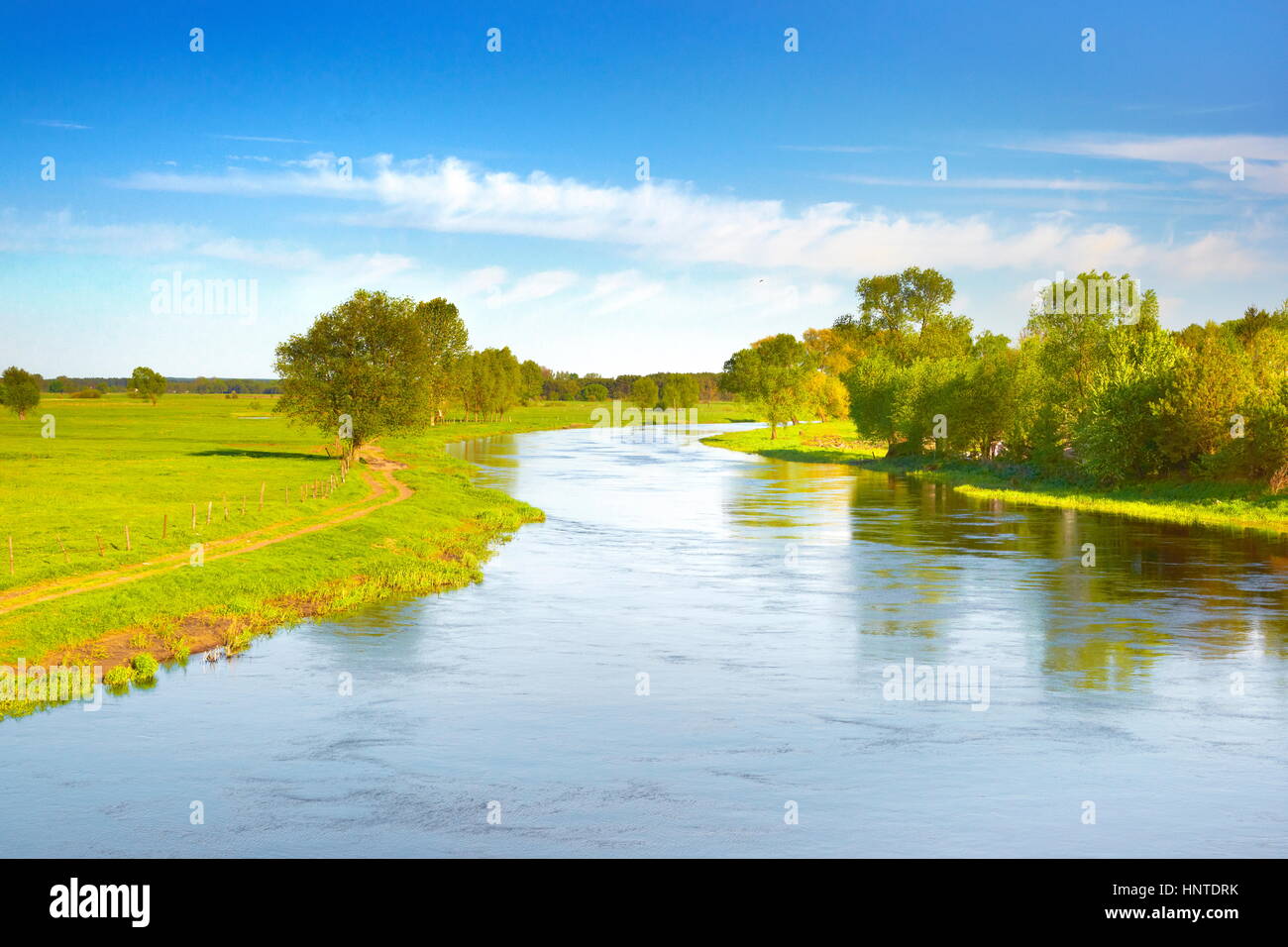 Narew River, Podlasie region, Poland Stock Photo