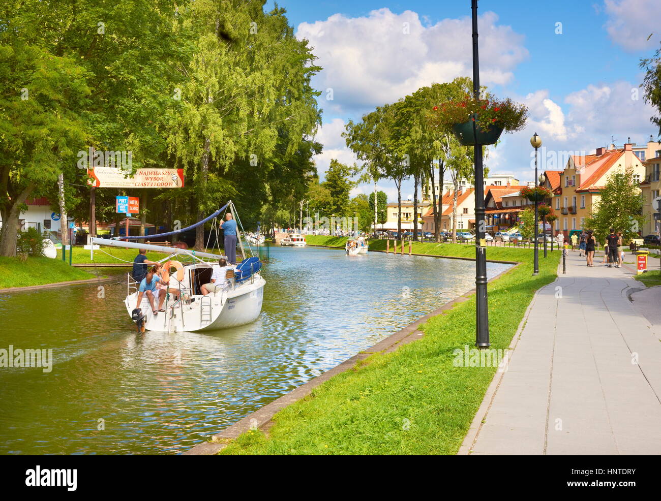 Gizycko, Luczanski Canal, Masuria region, Poland, Europe Stock Photo