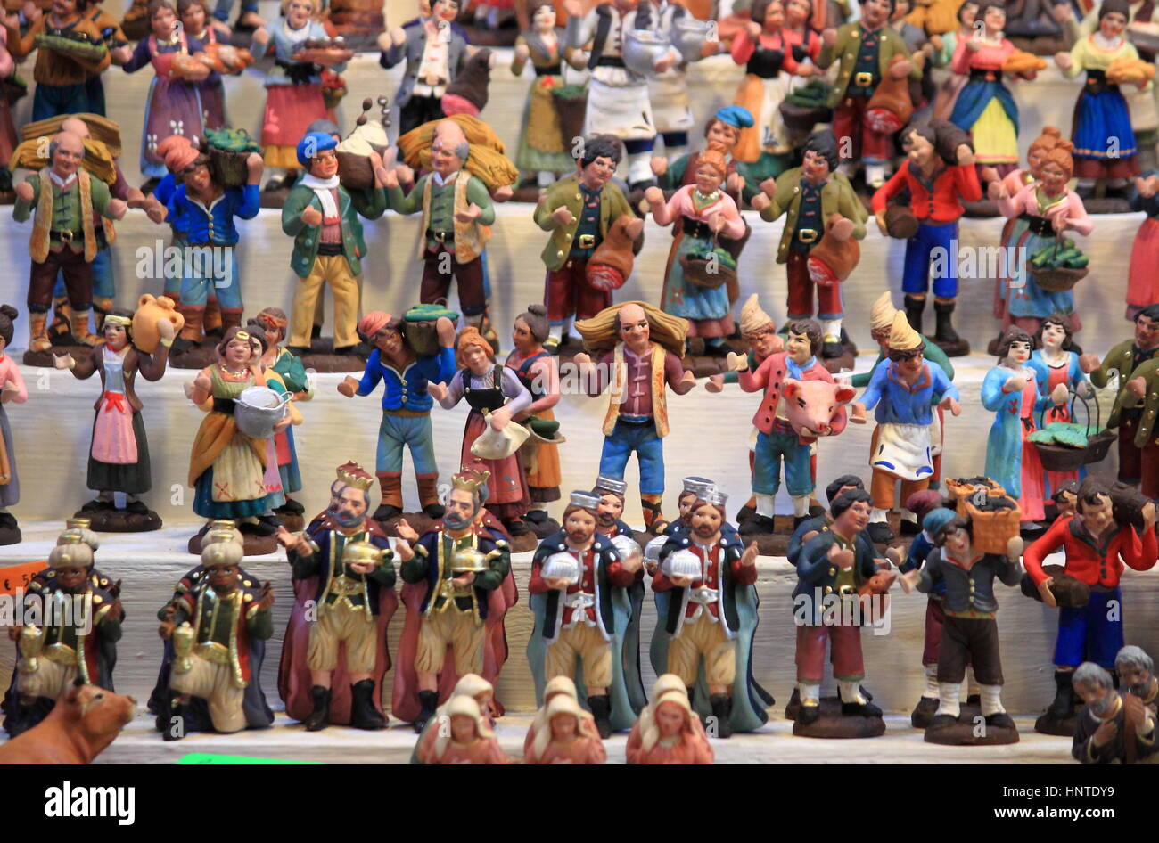 Variety of handmade statues for crib Stock Photo Alamy