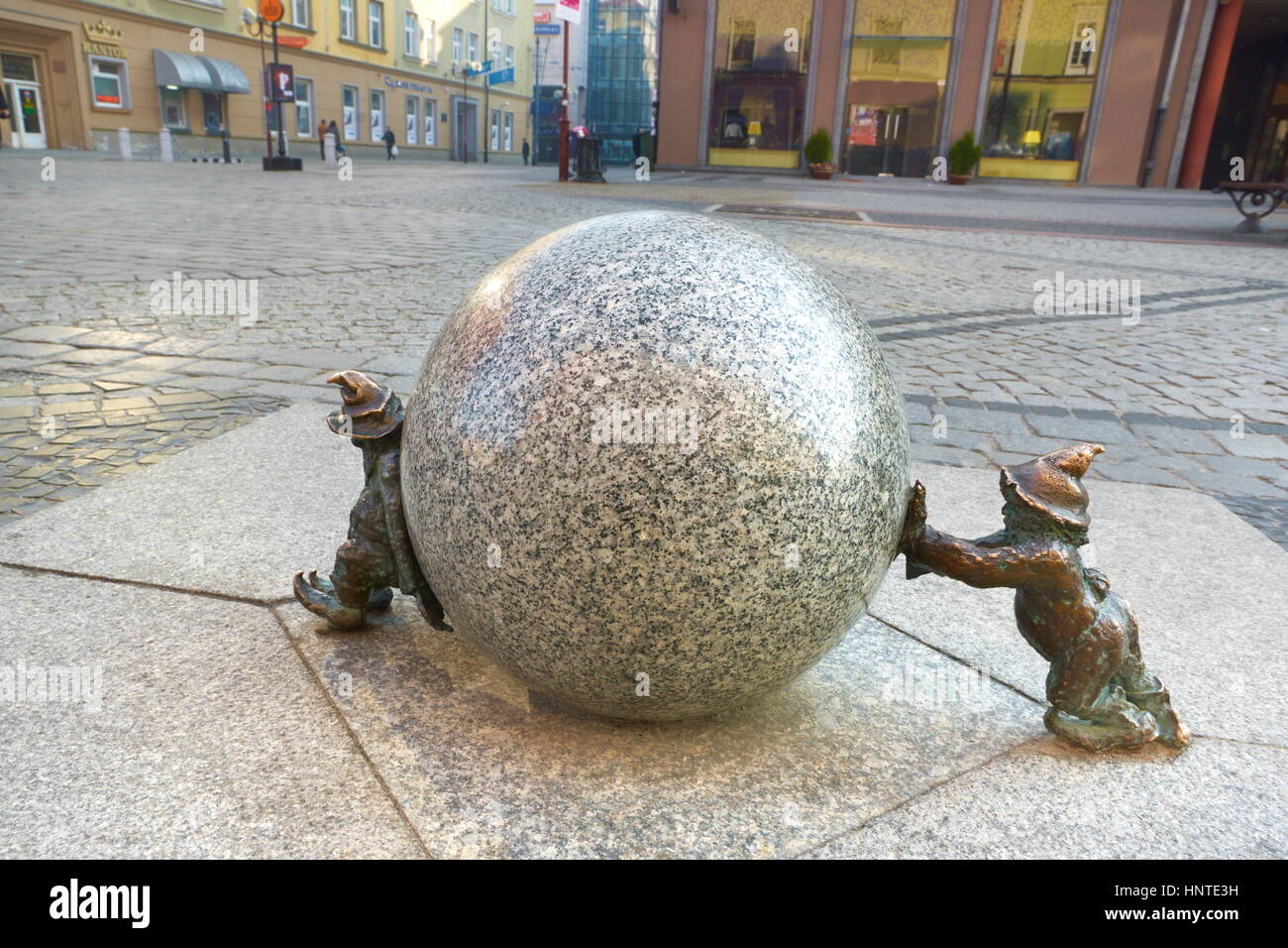 Wroclaw Dwarf (small street sculptures), Wroclaw, Poland, Europe Stock Photo