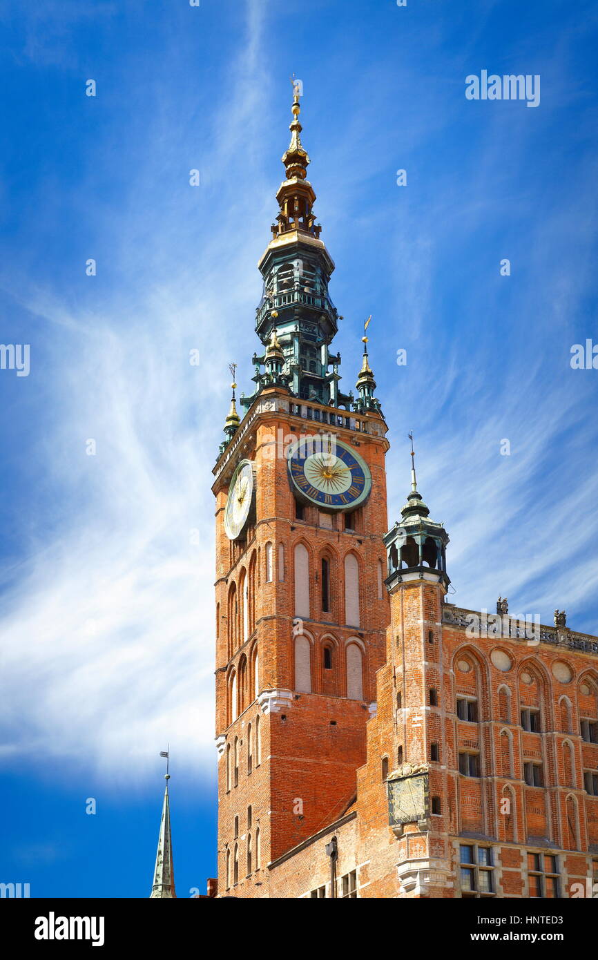 Gdansk, Town Hall on the Long Market, Poland Stock Photo