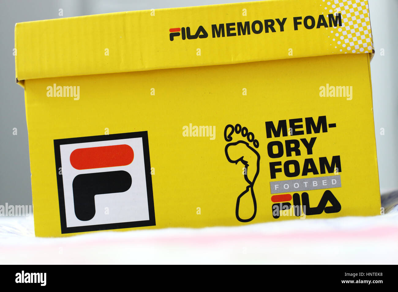 FILA Memory Foam Shoe box Stock Photo - Alamy