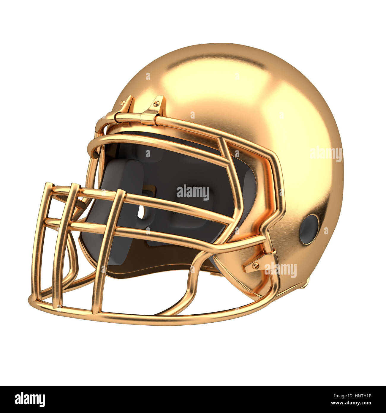 Golden American football helmet Stock Photo Alamy
