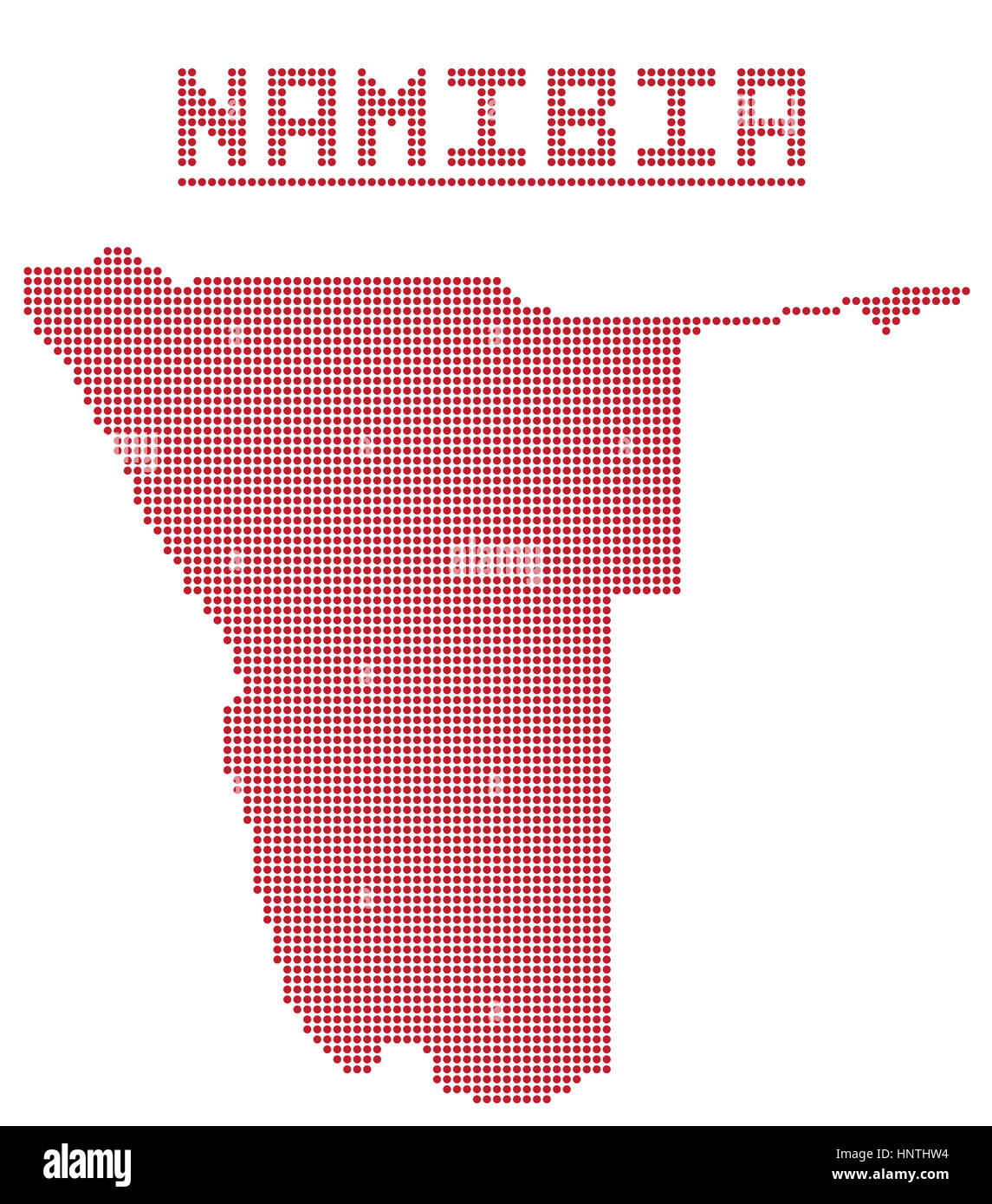 A dot map of Namibia isolated on a white background Stock Photo - Alamy