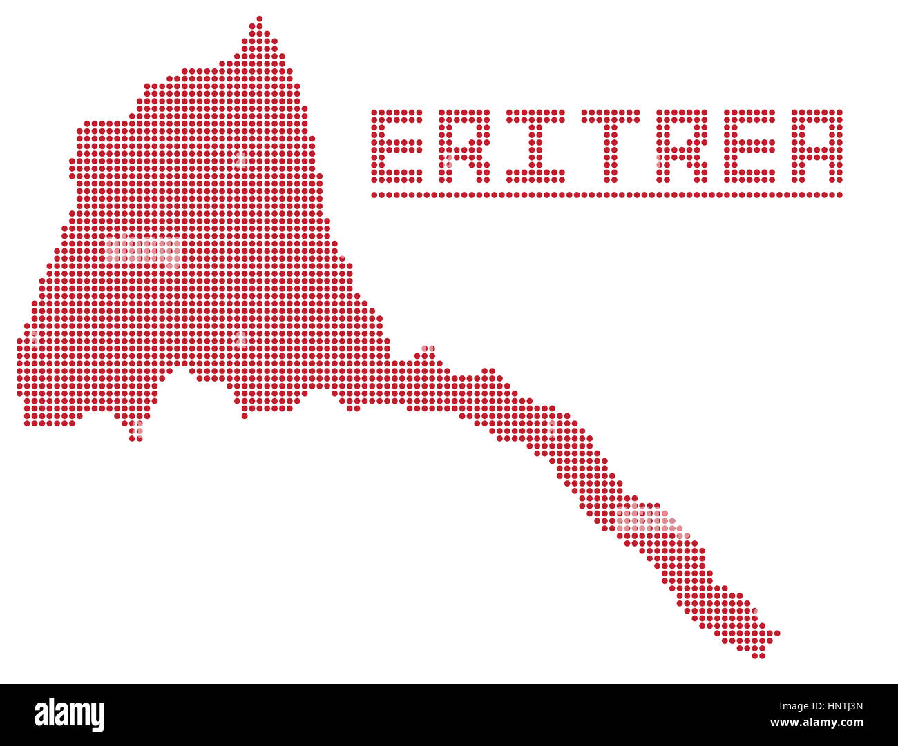 A dot map of Eritrea Africa isolated on a white background Stock Photo
