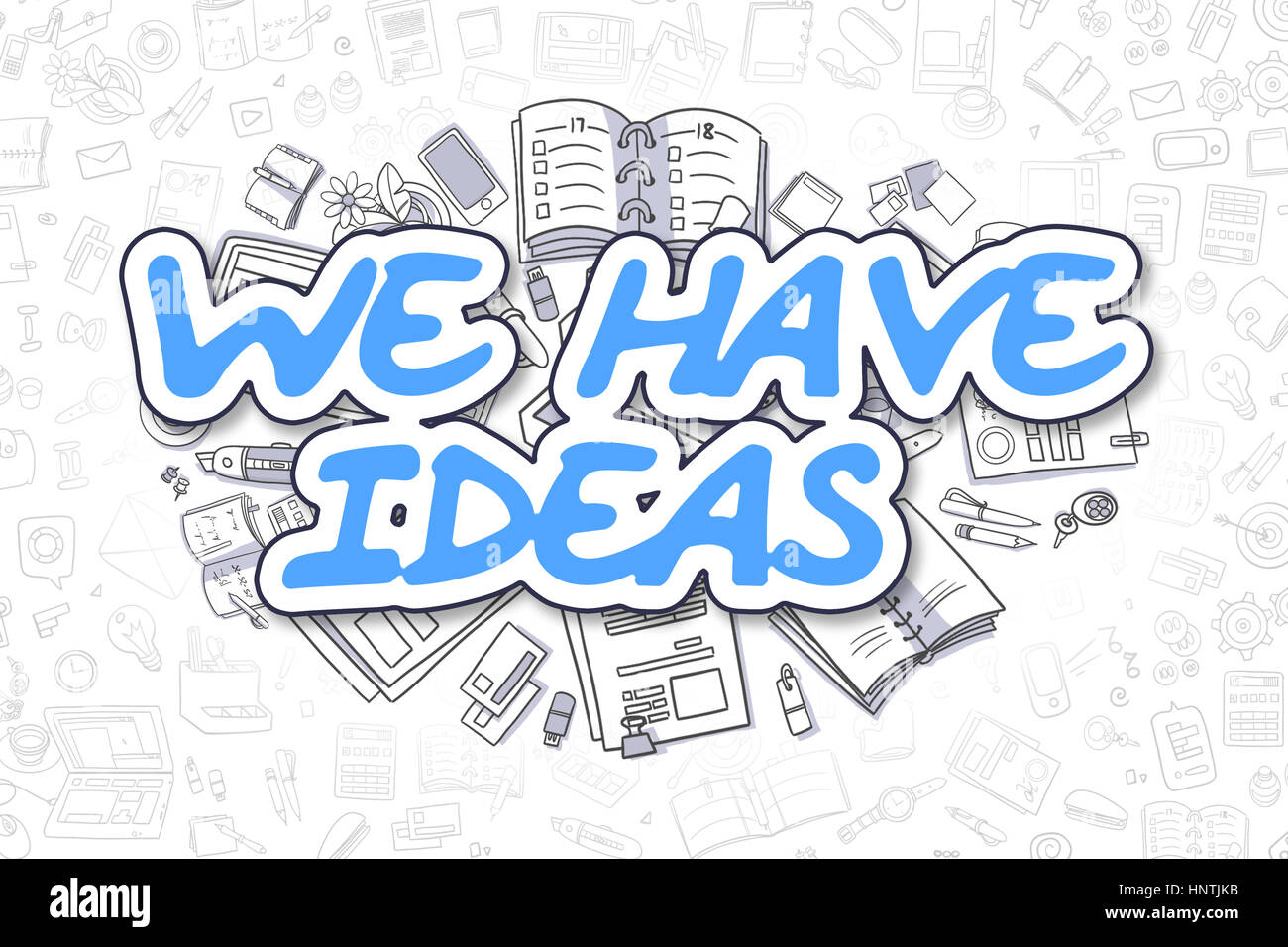 We Have Ideas - Doodle Blue Text. Business Concept. Stock Photo