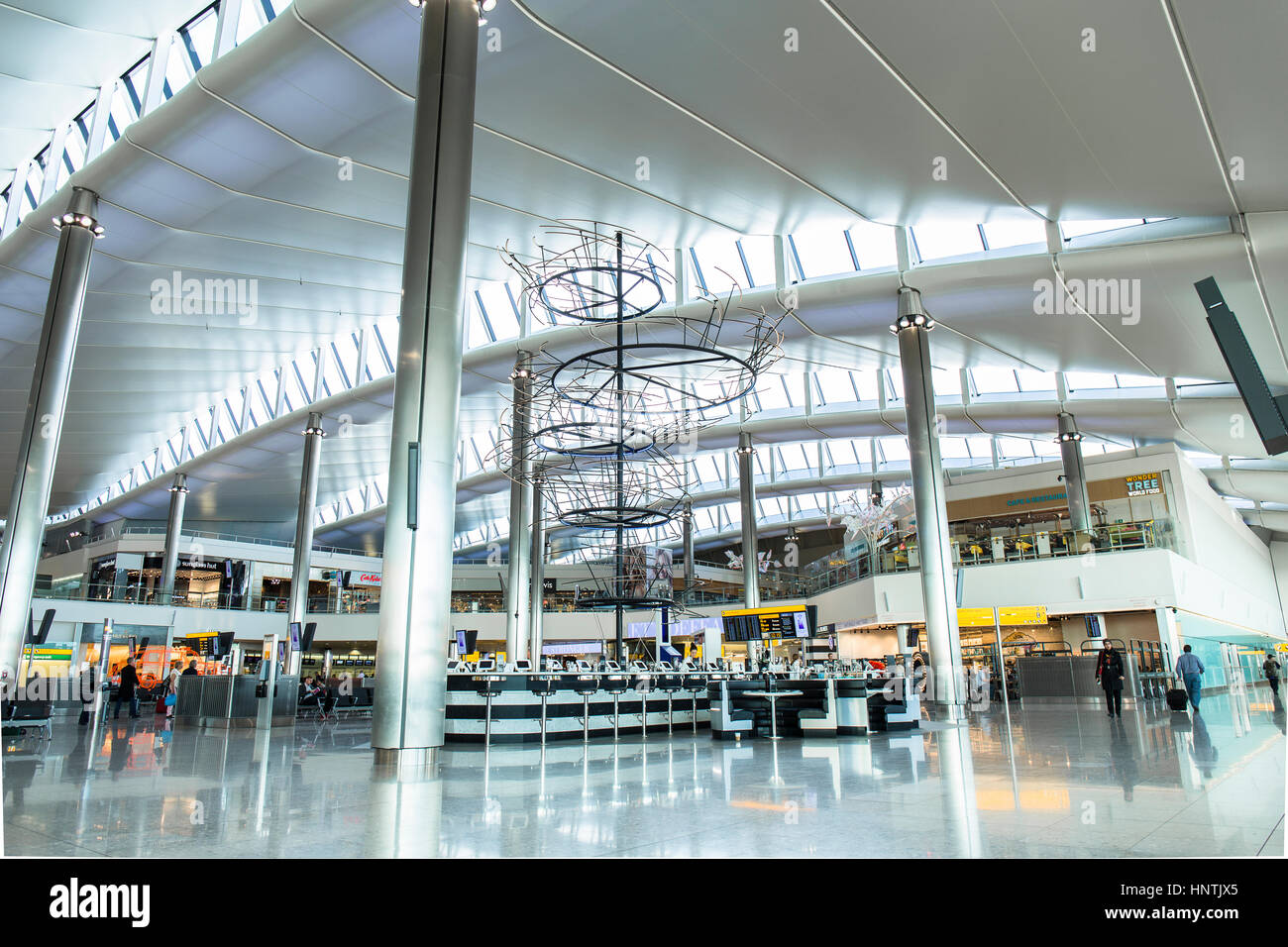 Departure lounge at Heathrow airport Terminal 2, designed by Spanish