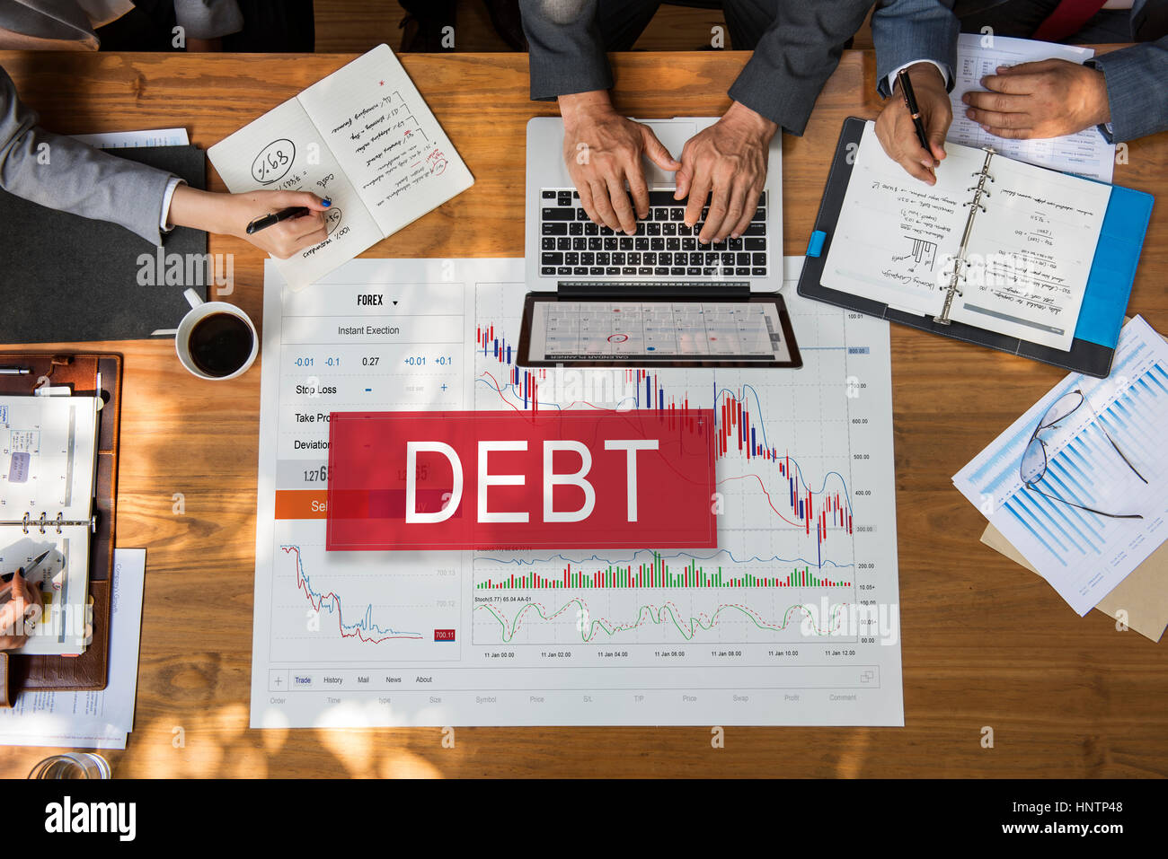 Debt Chart Graphic Diagram Concept Stock Photo