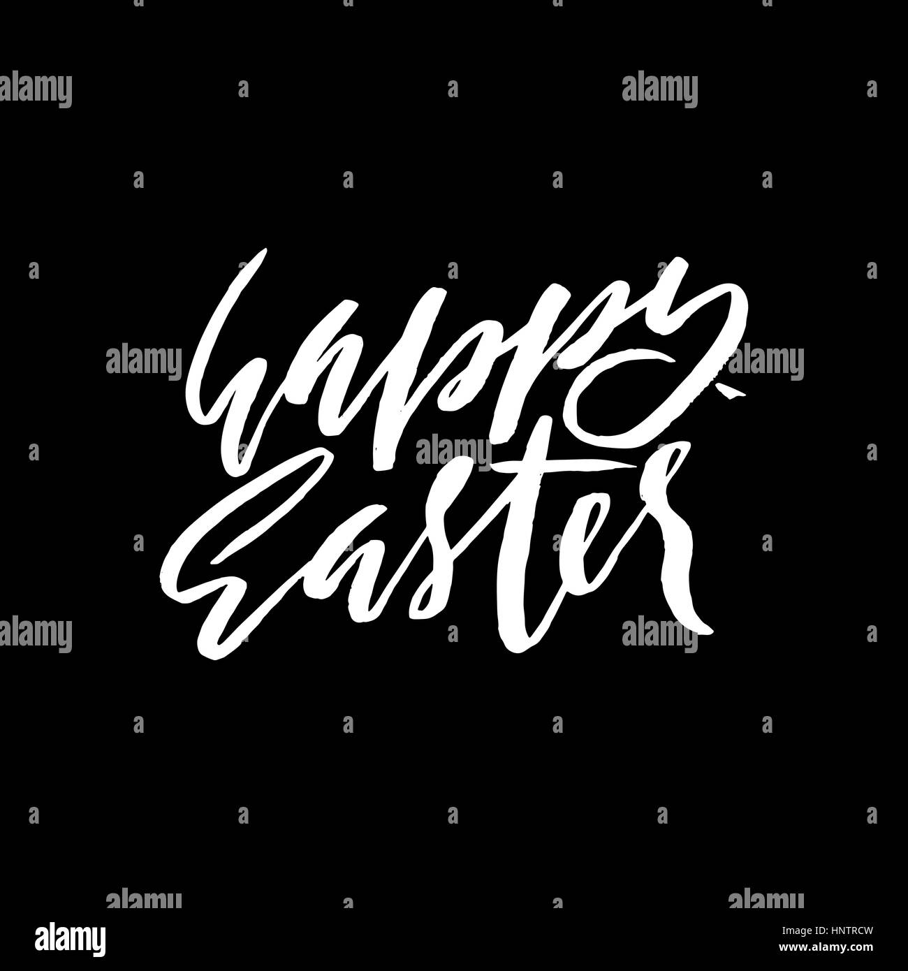 Happy Easter lettering for greeting card. Vector hand drawn illustration. Grunge inscription. Handwritten design Stock Vector