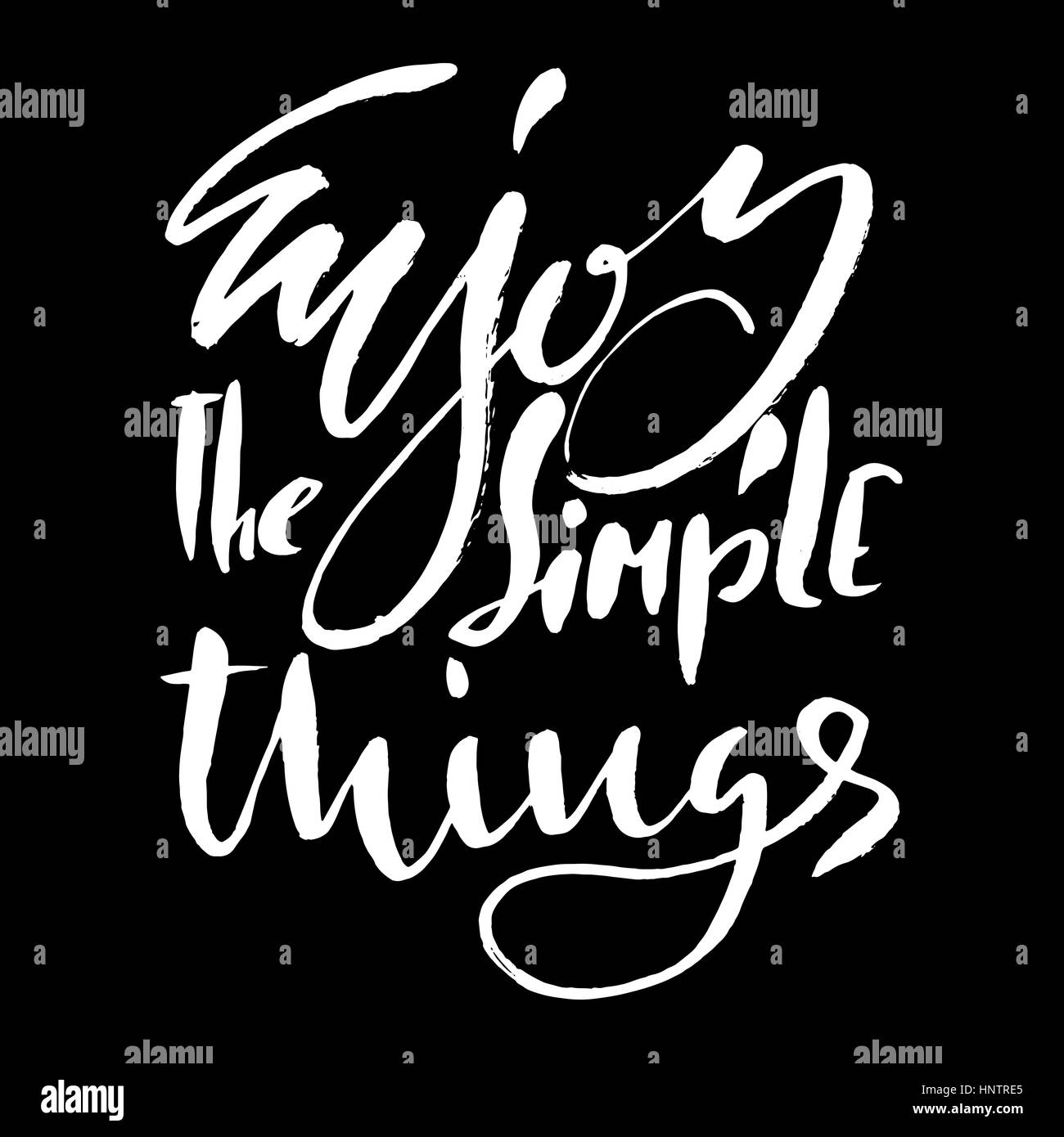 Enjoy the simple things. Hand drawn lettering. Vector typography design ...