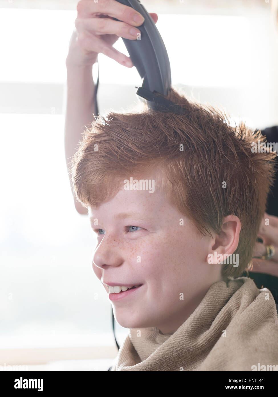 Hair cut boy scissors hi-res stock photography and images - Alamy