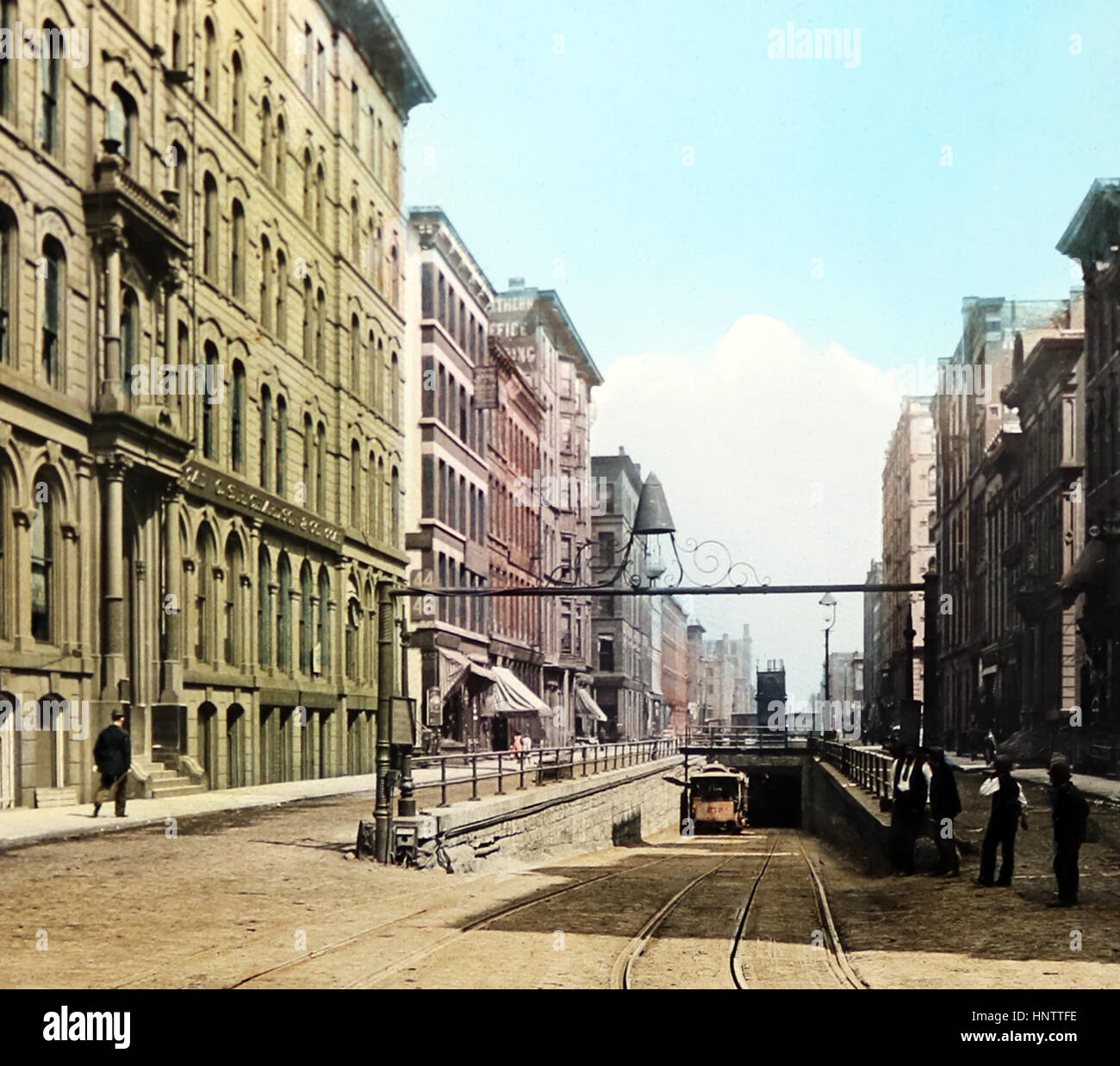 La Salle Street Tunnel, Chicago hand coloured when published early