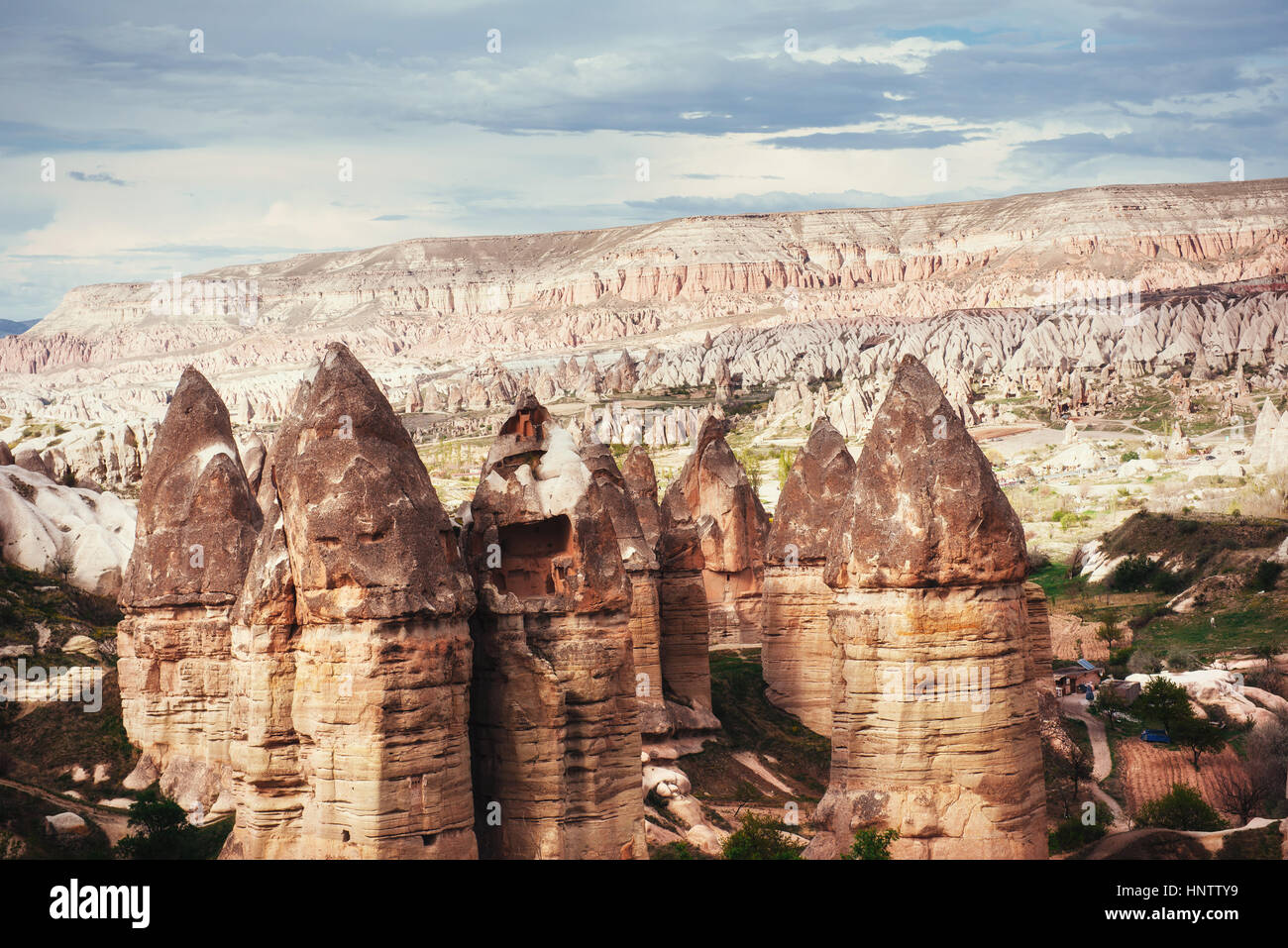 Review unique geological formations in Cappadocia, Turkey. Kappa Stock  Photo - Alamy