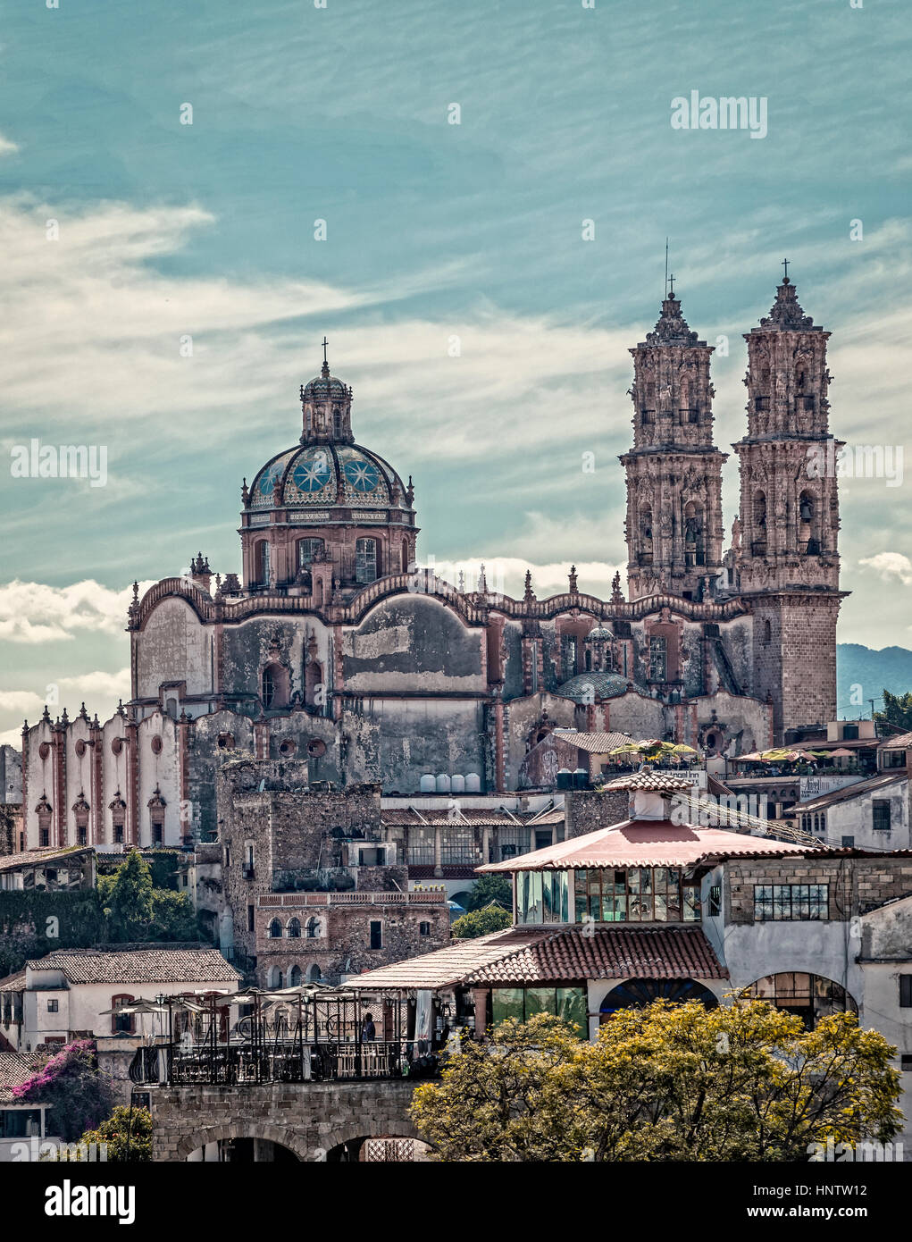 Taxco cathedral, Mexico, North America Stock Photo