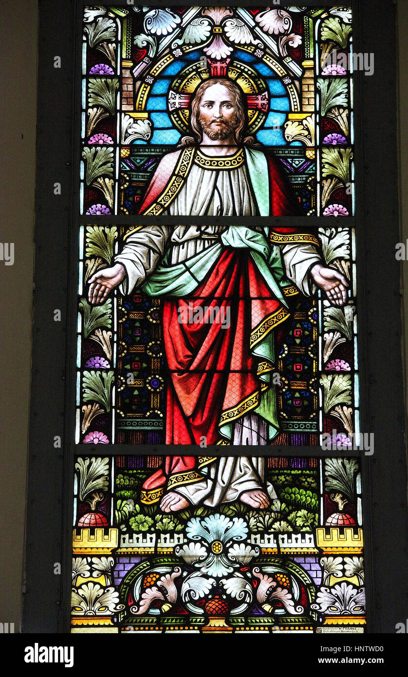 Stained glass window at the Christ Church in Windhoek Stock Photo