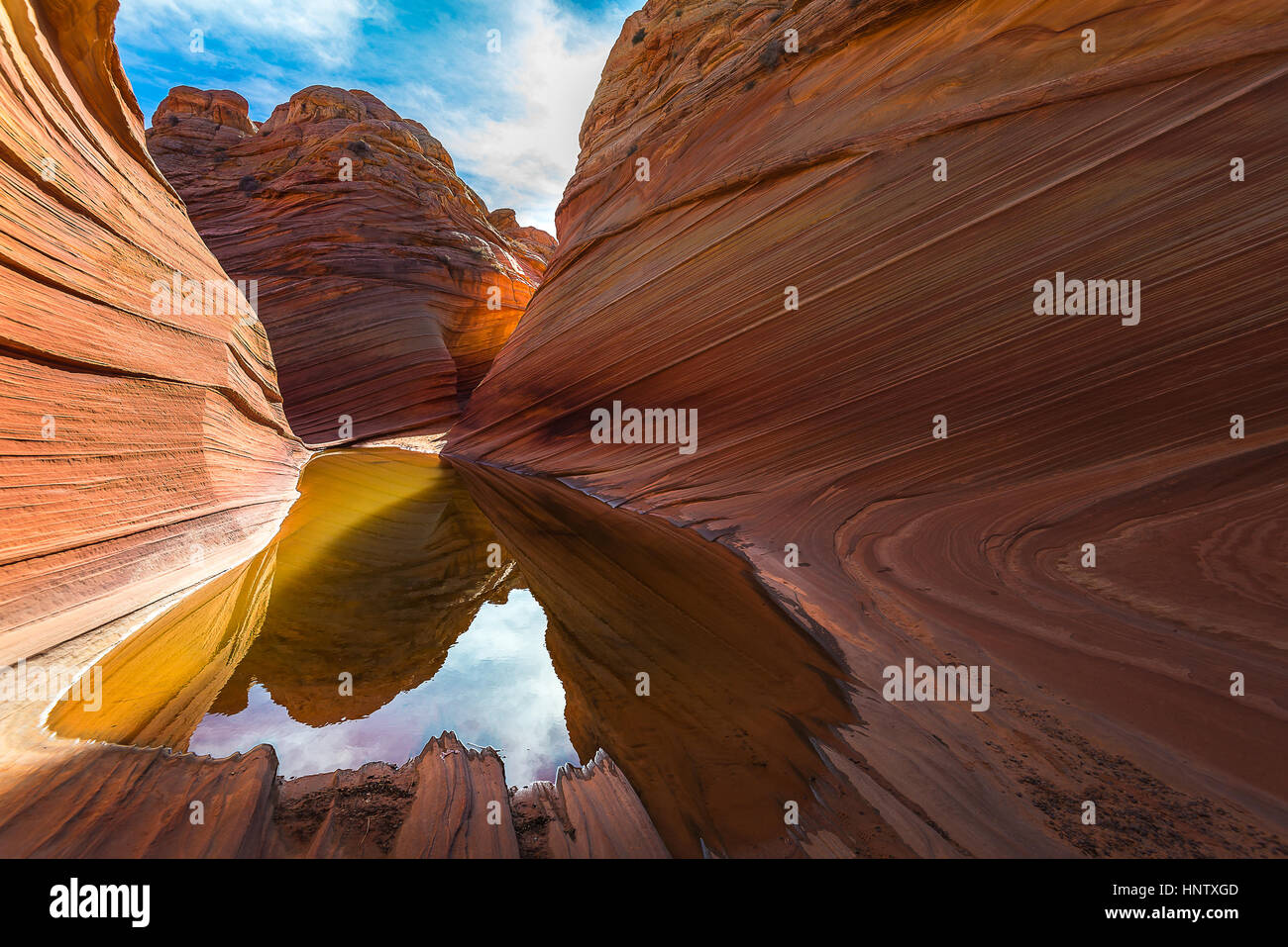 Beautiful landscape photography of The Wave in North  Coyote Buttes, Arizona Stock Photo