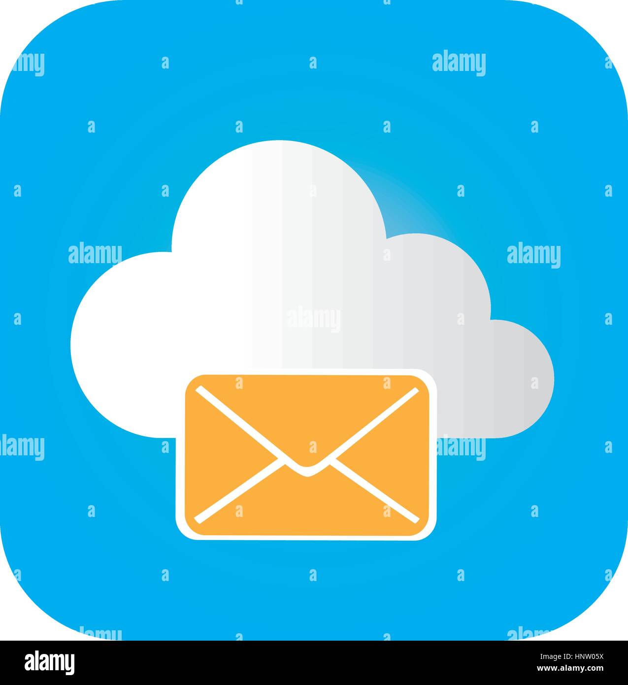color square frame with mail cloud service vector illustration Stock ...