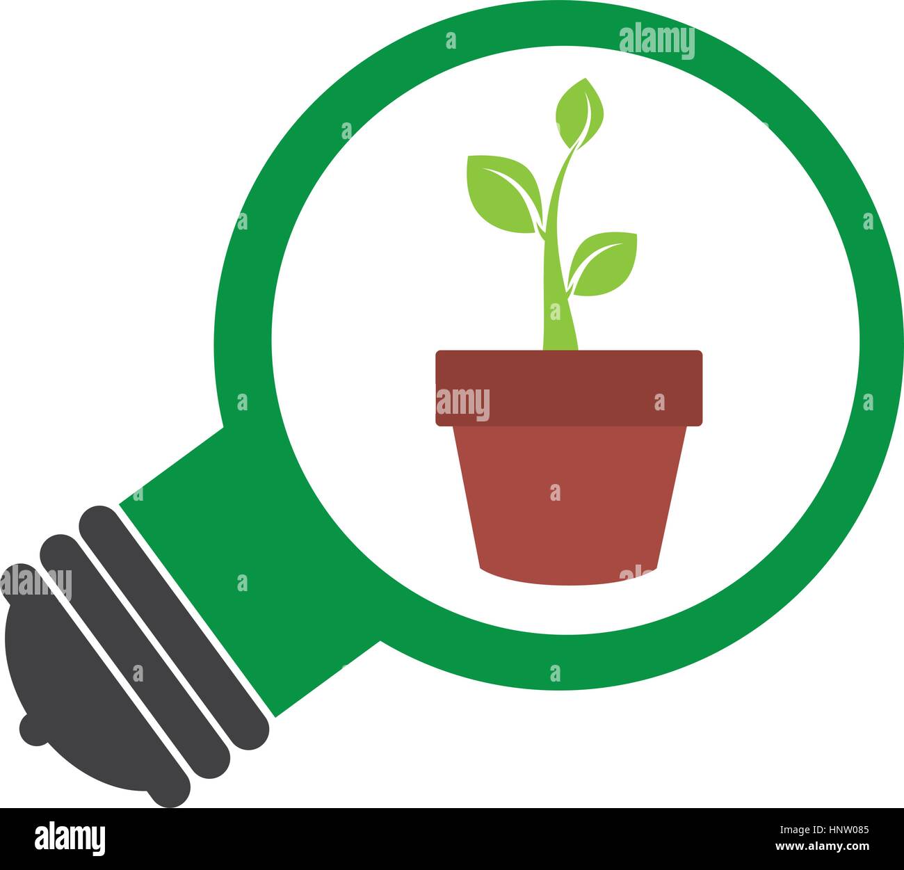 bulb light with plant inside vector illustration Stock Vector Image ...