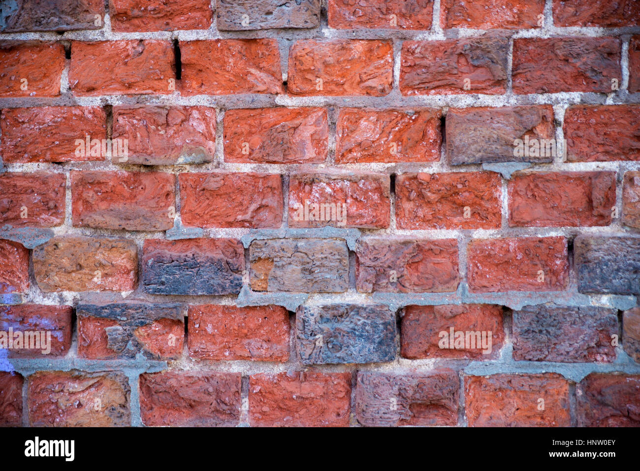 texture of old red brick wall Stock Photo