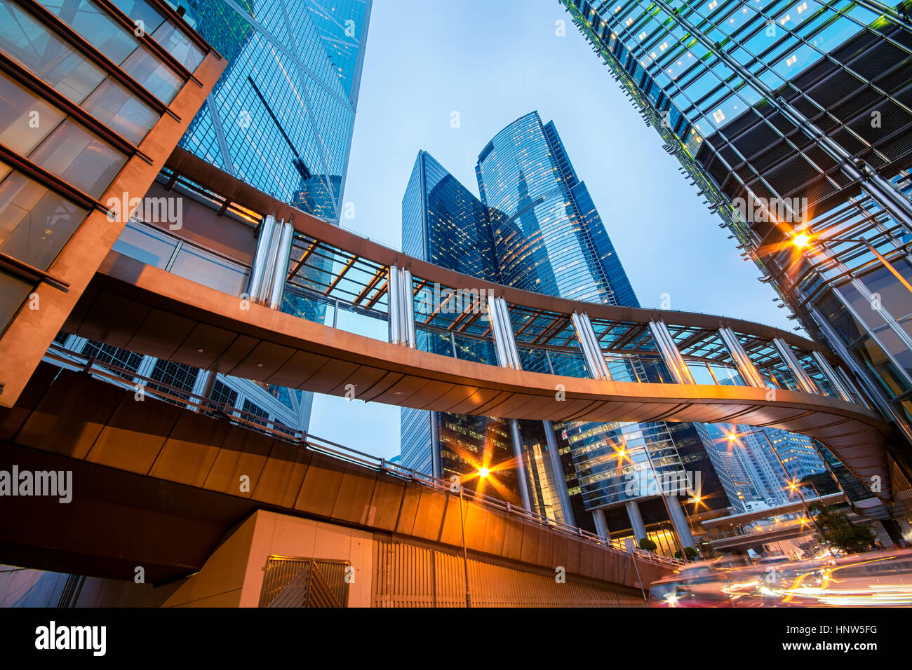 Modern Office Buildings at night in Central Hong Kong Stock Photo - Alamy