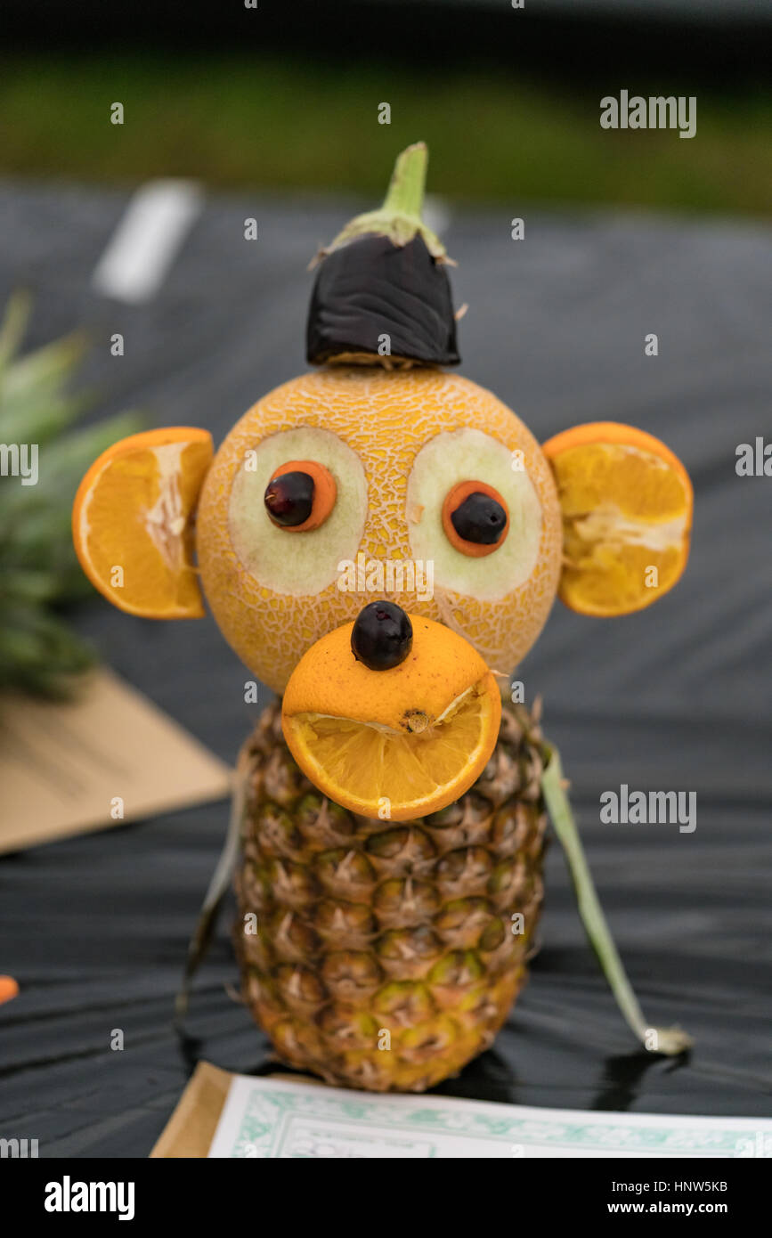 Entry in the novelty fruit and vegetable animal competition at the Anglesey Show Stock Photo