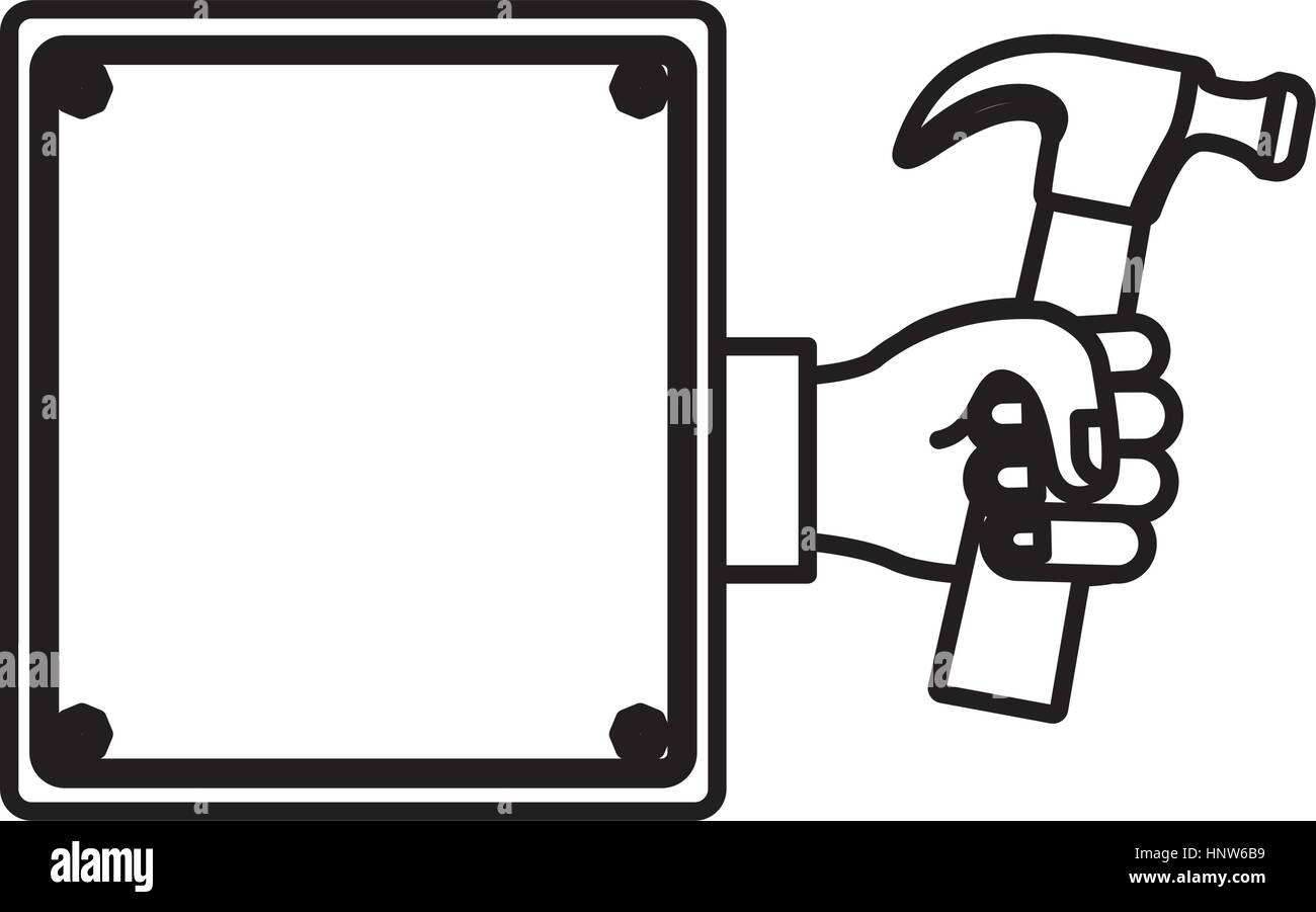 hammer in the hand icon stock, vector illustration image Stock Vector ...