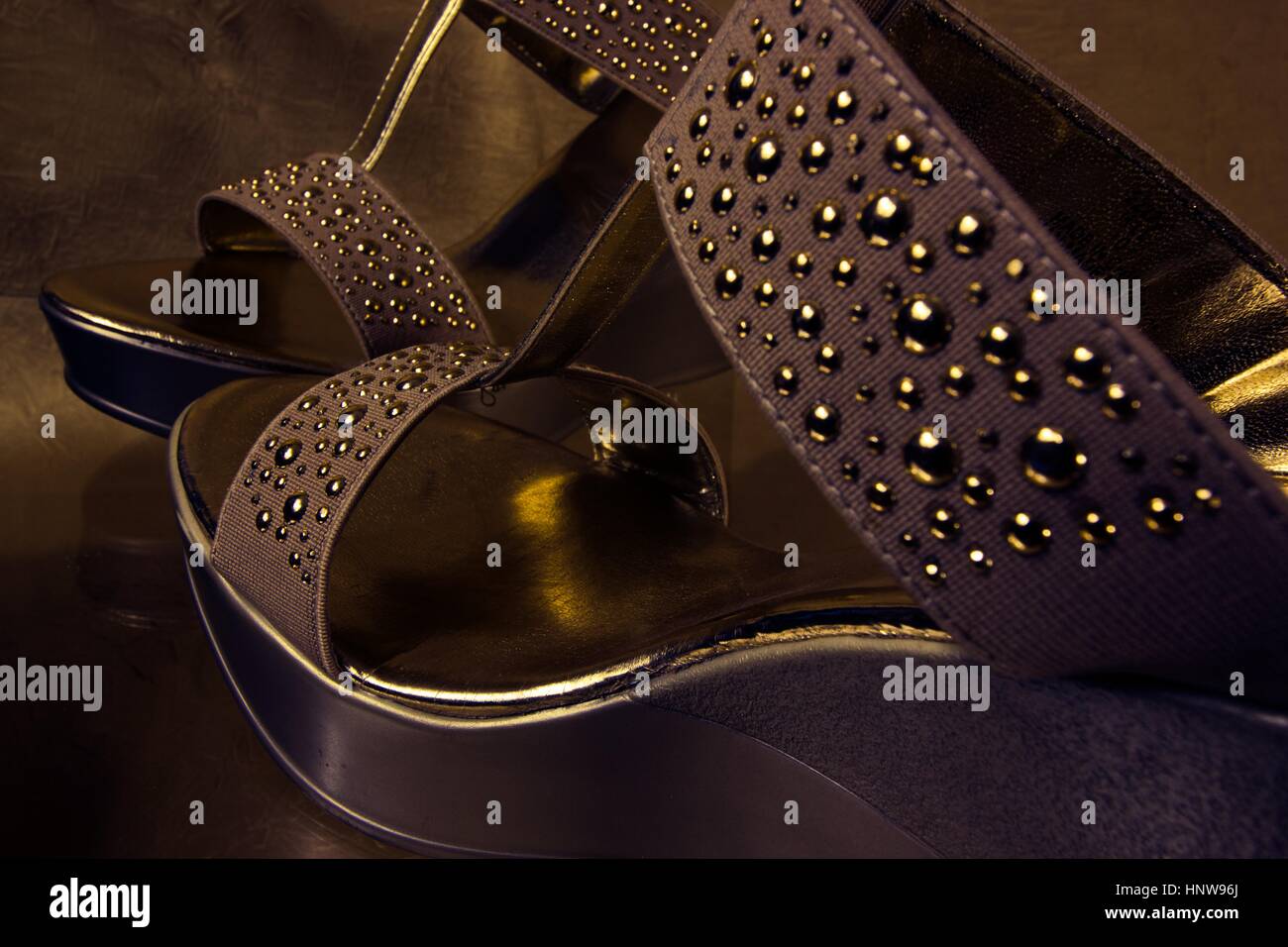 shoes golden colour