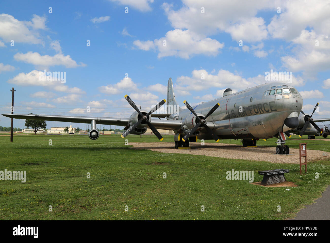 A Boeing KC-97G/L Stratofreighter on display at The Barksdale Global Power Museum, on Barksdale AFB, Louisiana Stock Photo