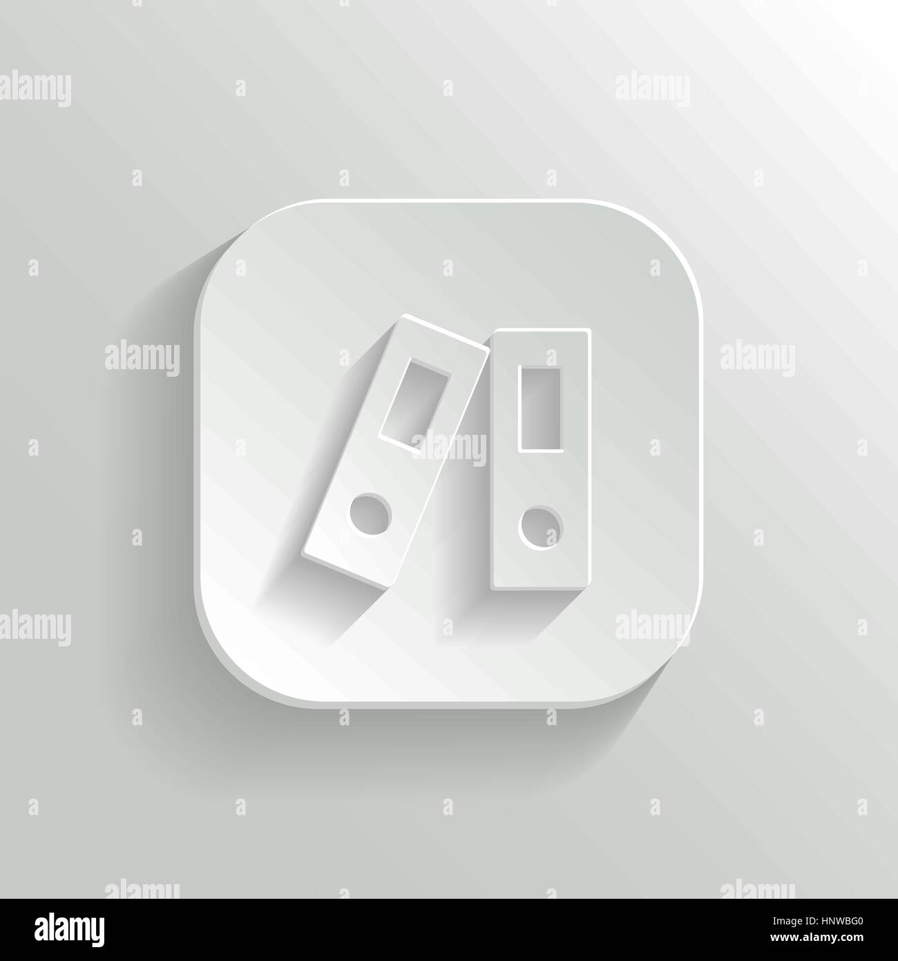 Office folder icon - vector white app button with shadow Stock Vector