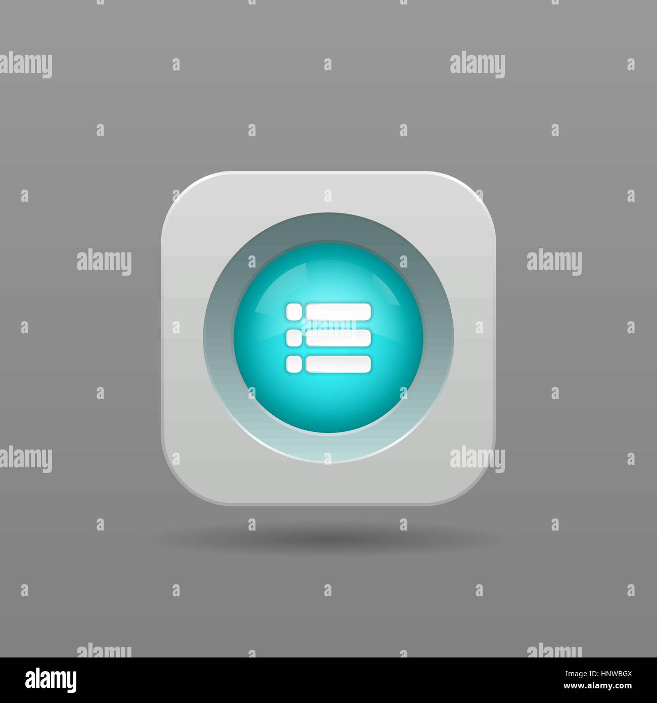 Playlist Button - Vector App Icon Stock Vector