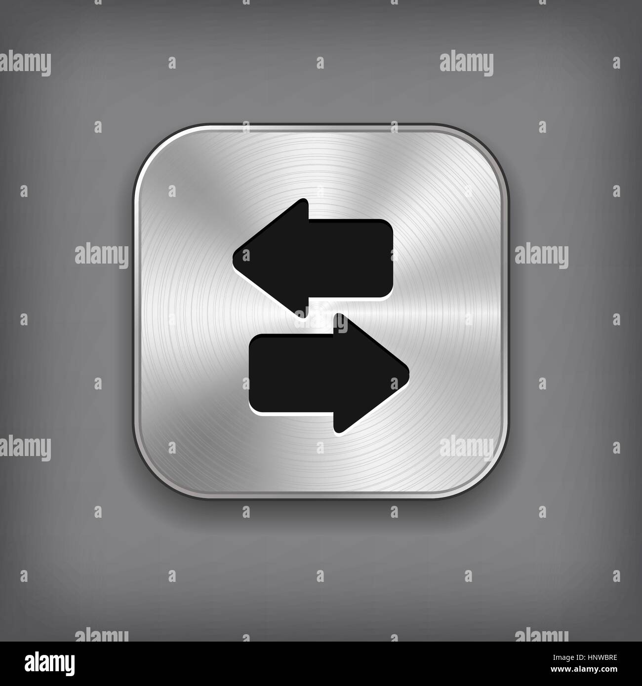 Synchronization icon - vector metal app button with shadow Stock Vector