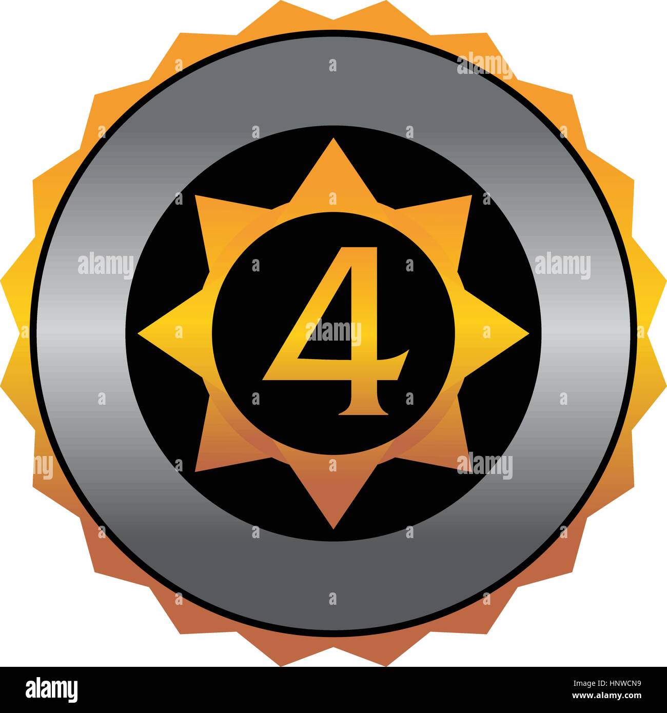 Medal Military Number 4 Stock Vector Image & Art Alamy
