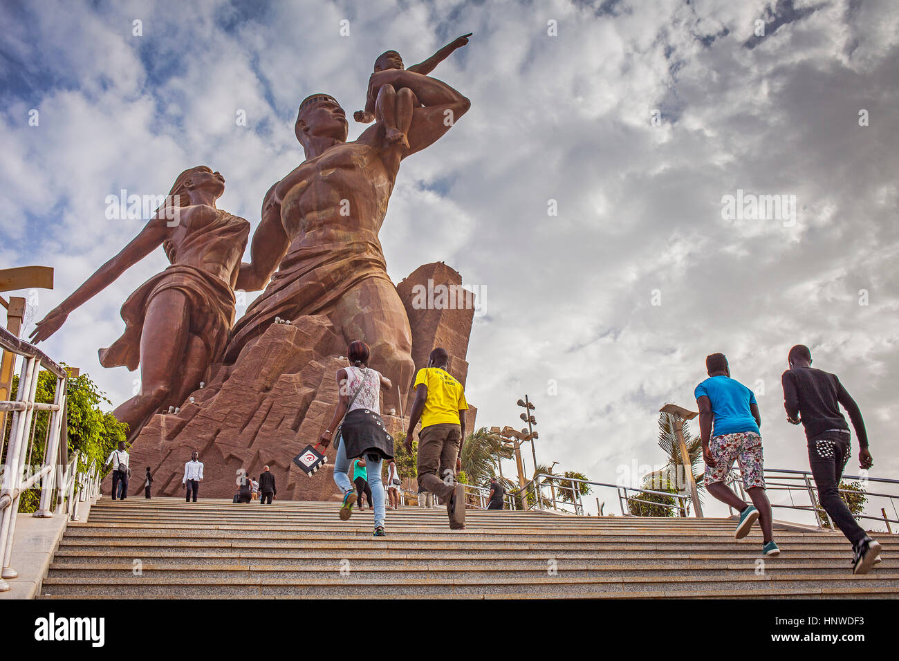 African Renaissance Monument, Dakar, Senegal. April 4, 2010. Sculptor, Pierre Goudiaby. Stock Photo