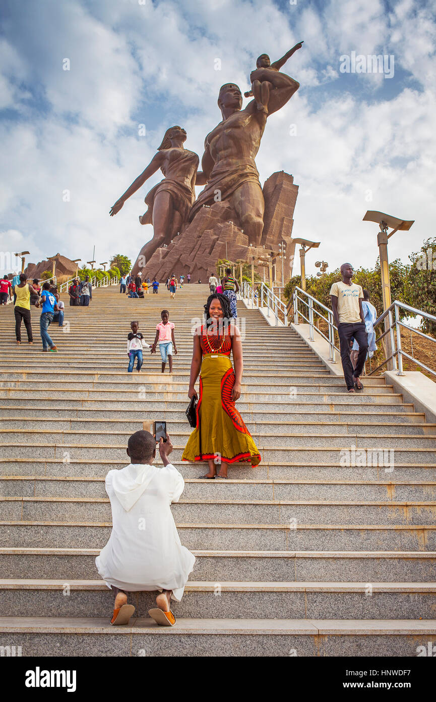 African Renaissance Monument, Dakar, Senegal. April 4, 2010. Sculptor