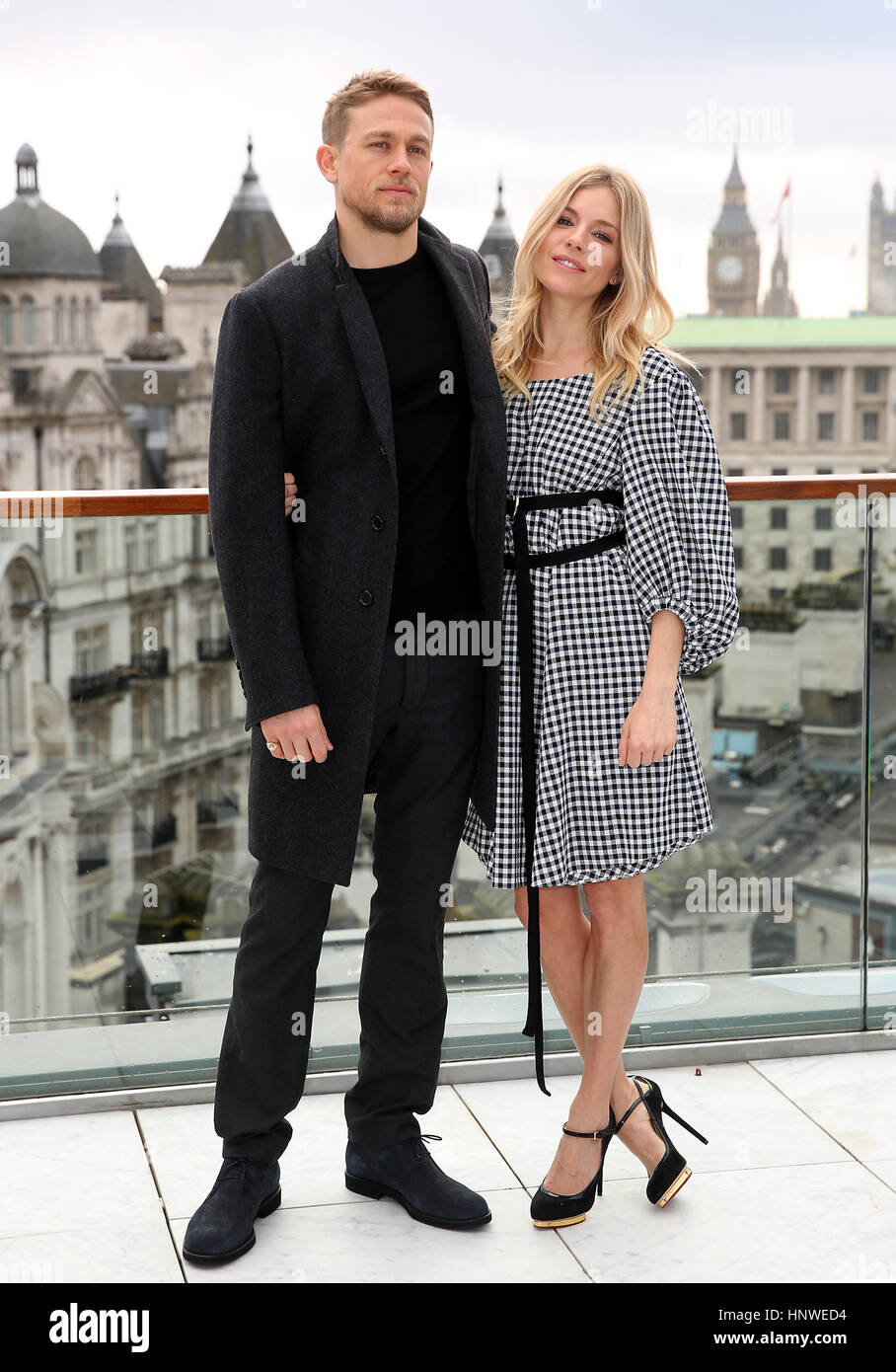 Charlie Hunnam and Sienna Miller attending 'The Lost City Of Z' Photocall  at The Corinthia Hotel, London. PRESS ASSOCIATION Photo. Picture date:  Thursday 16th February, 2017. Photo credit should read: Isabel Infantes/PA